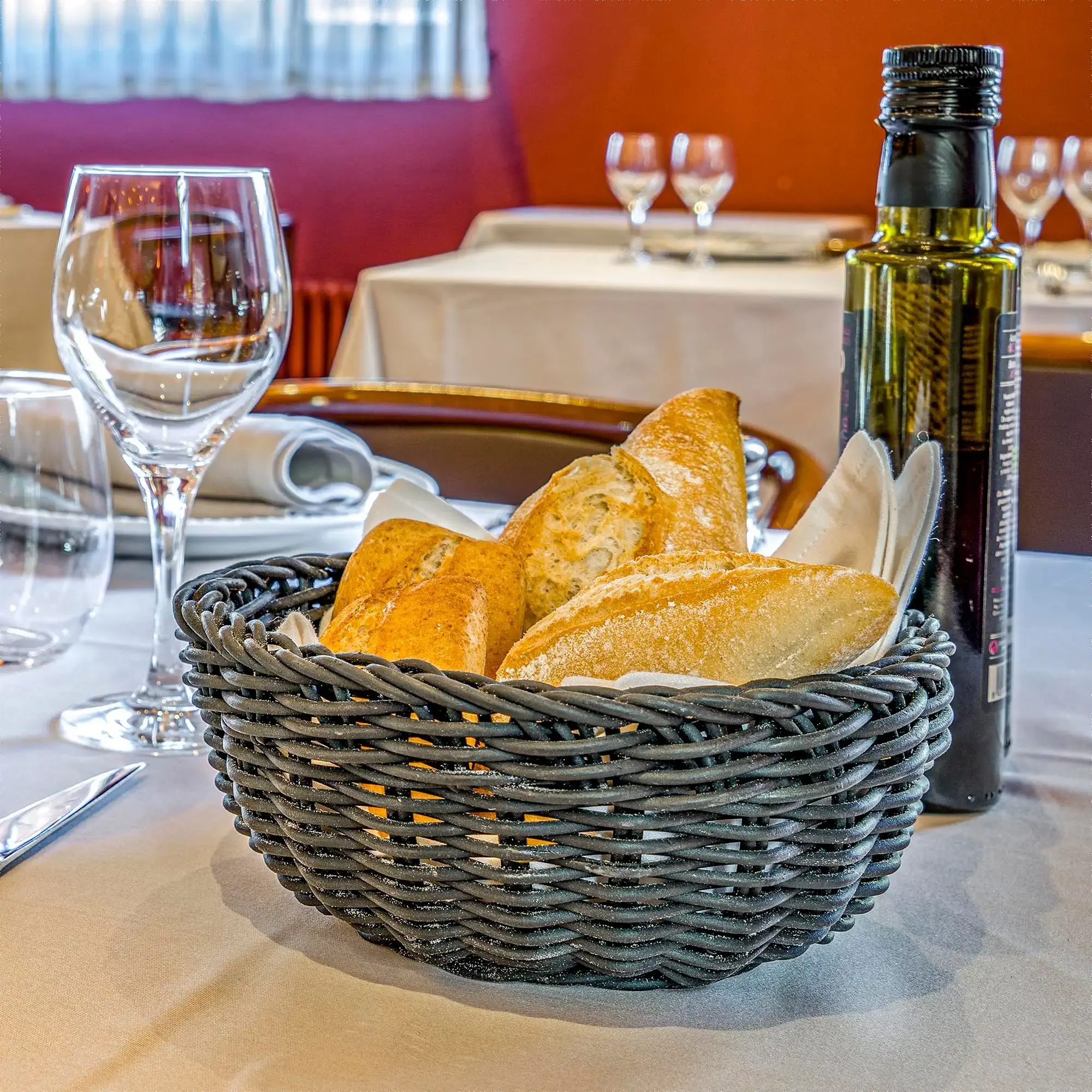 bowl with bread L´entrecote - roc blanc hotel & spa andorra