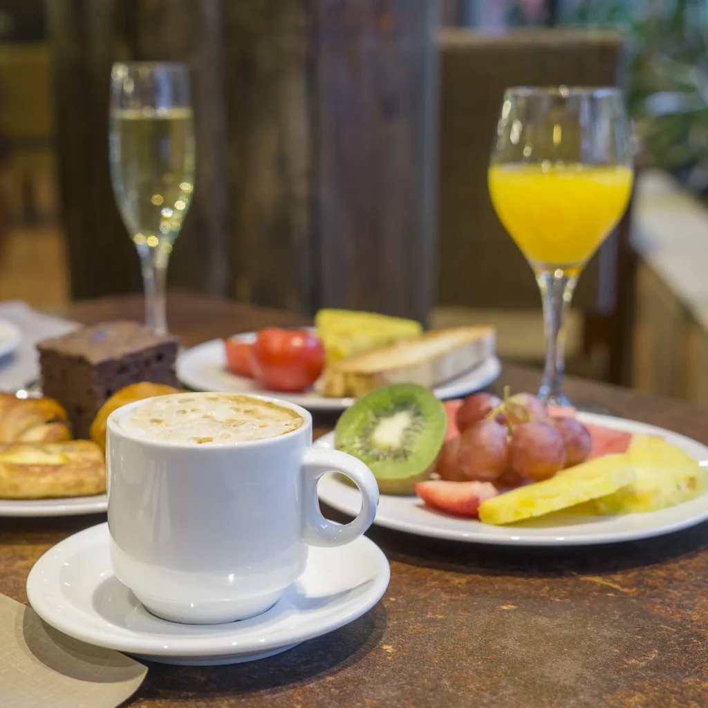 coffee with fruits breakfast - roc blanc hotel & spa andorra